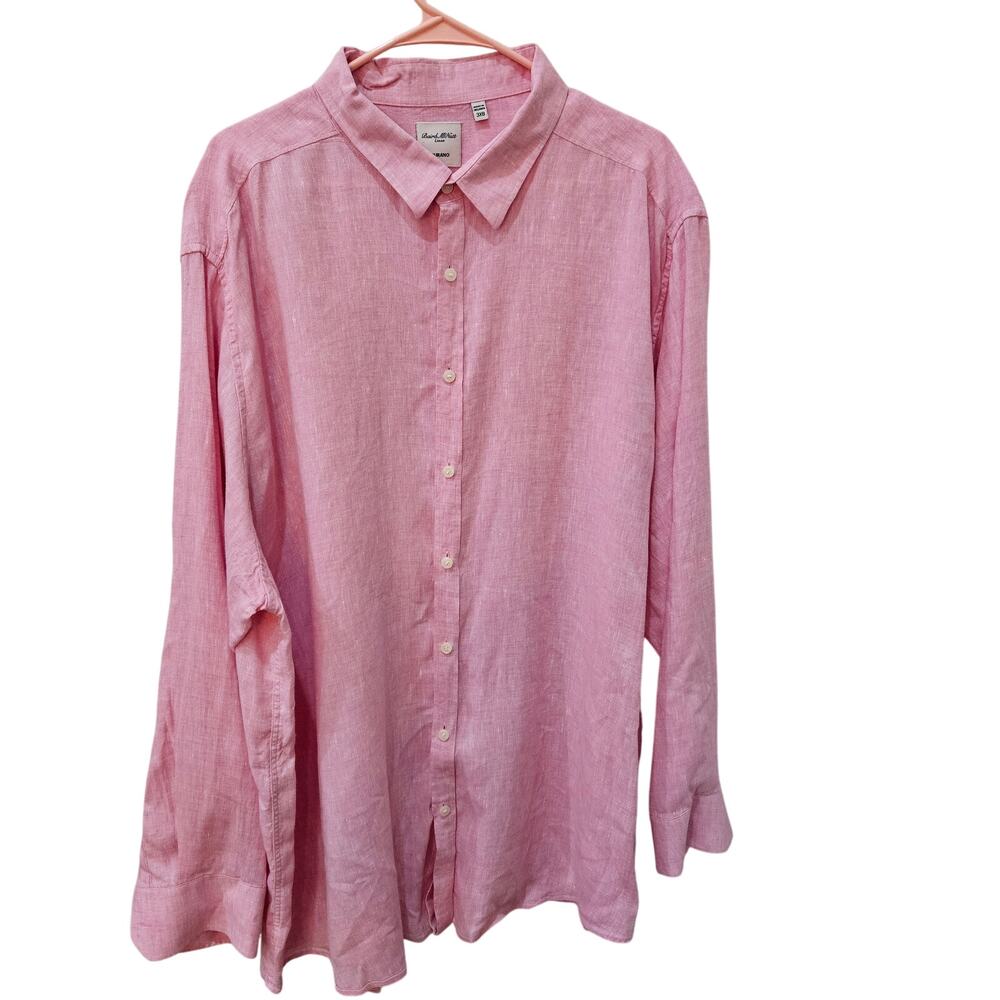 Men's 100% Linen Long Sleeve Dress Shirt by Bairdโ McNutt, Size 3XB